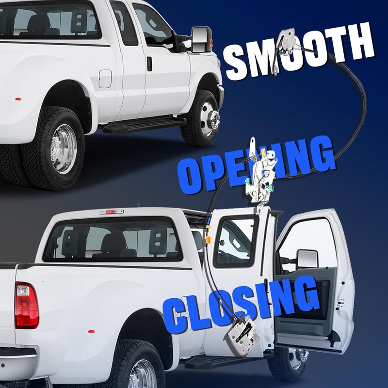 WEILEITE 6C3Z-28264A00-A Rear Right Passenger Side Door Cable Latch Lock Latch Actuator Assembly Set Kit Upper and Lower Fit for Ford F250 F350 F450 F550 Super Duty 1999-2007 Replace 6C3Z-28264A00-A - Image 5